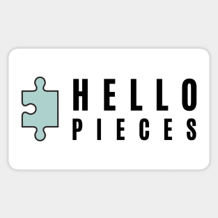 Hello Pieces- Standard Black Sticker